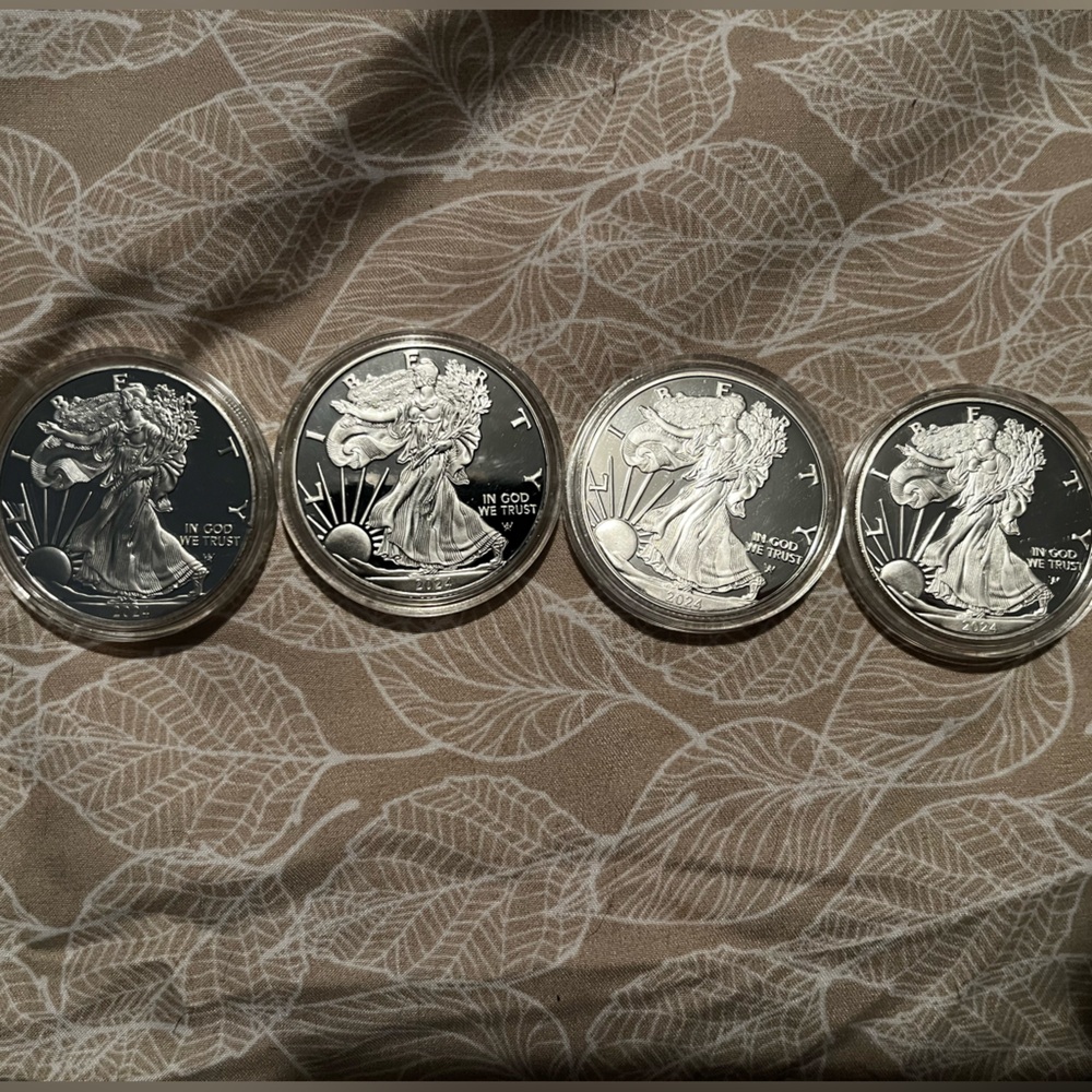 x4 1 oz Silver walking liberty
